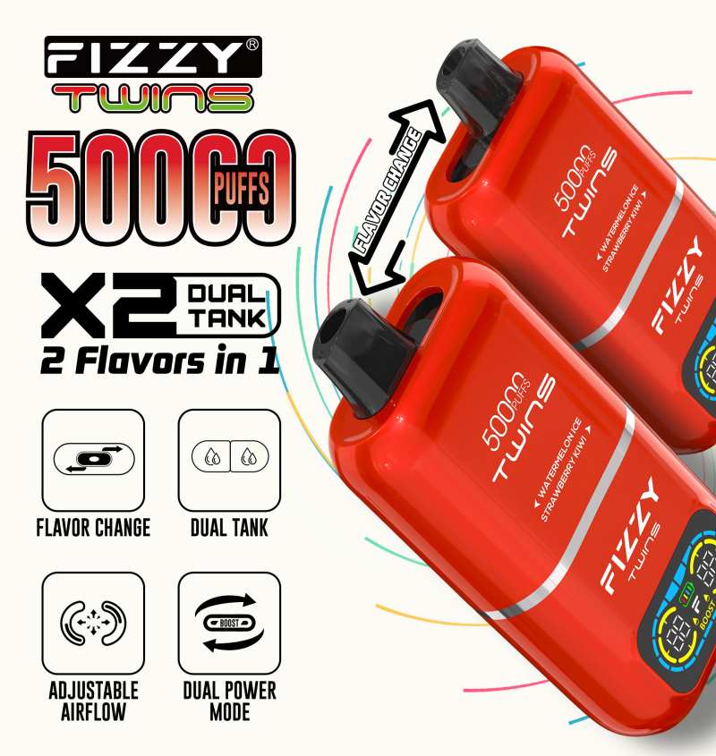 Fizzy Twins 50000 Puffs Dual Flavors
