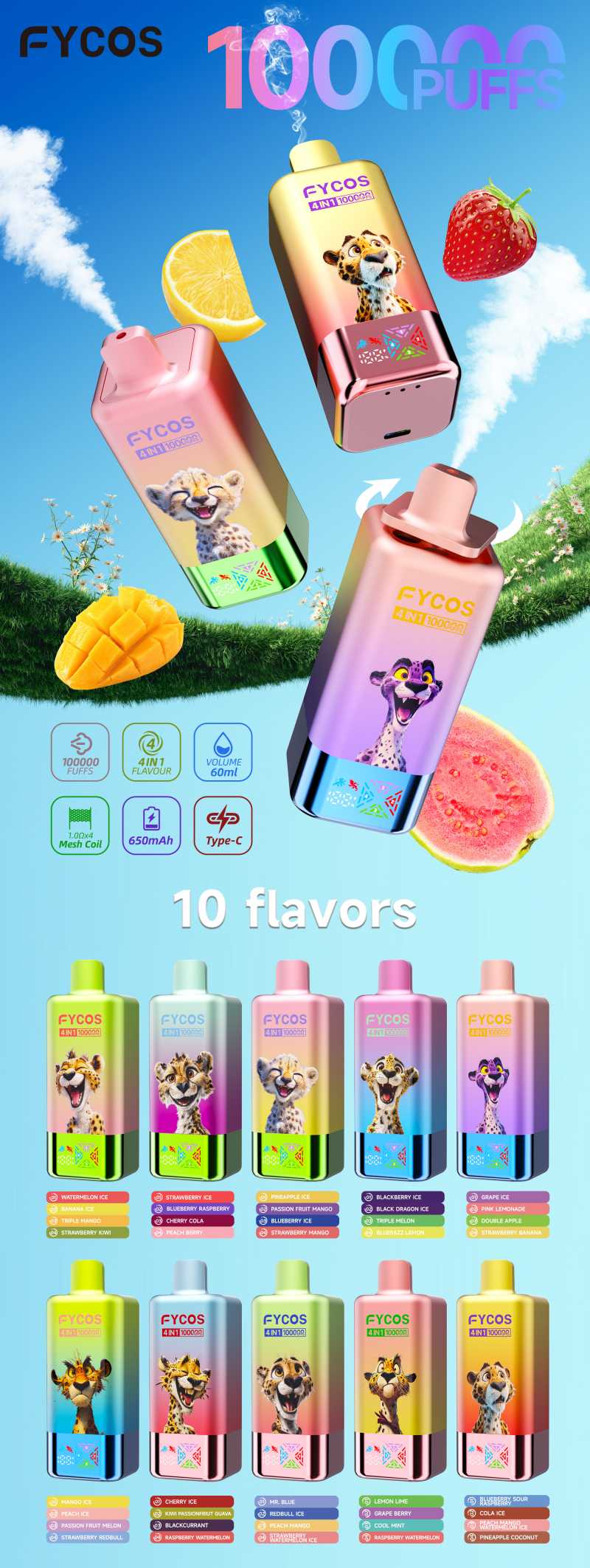 Fycos 4 IN 1 100K Puff