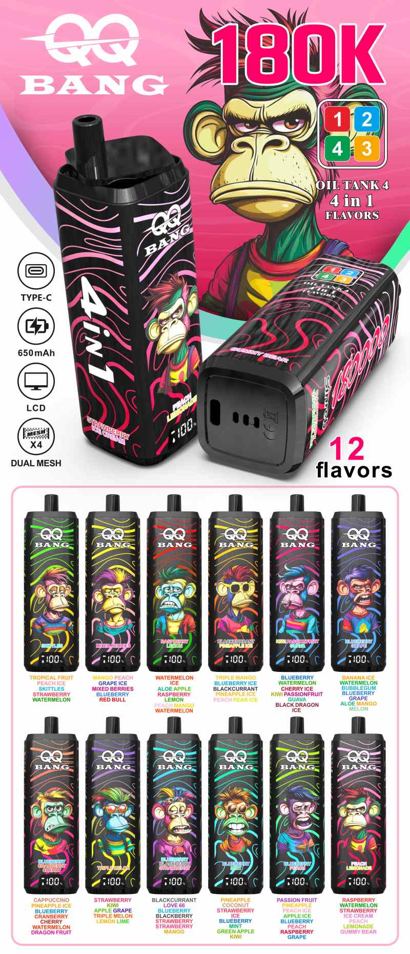 QQ Bang 180000 Puffs