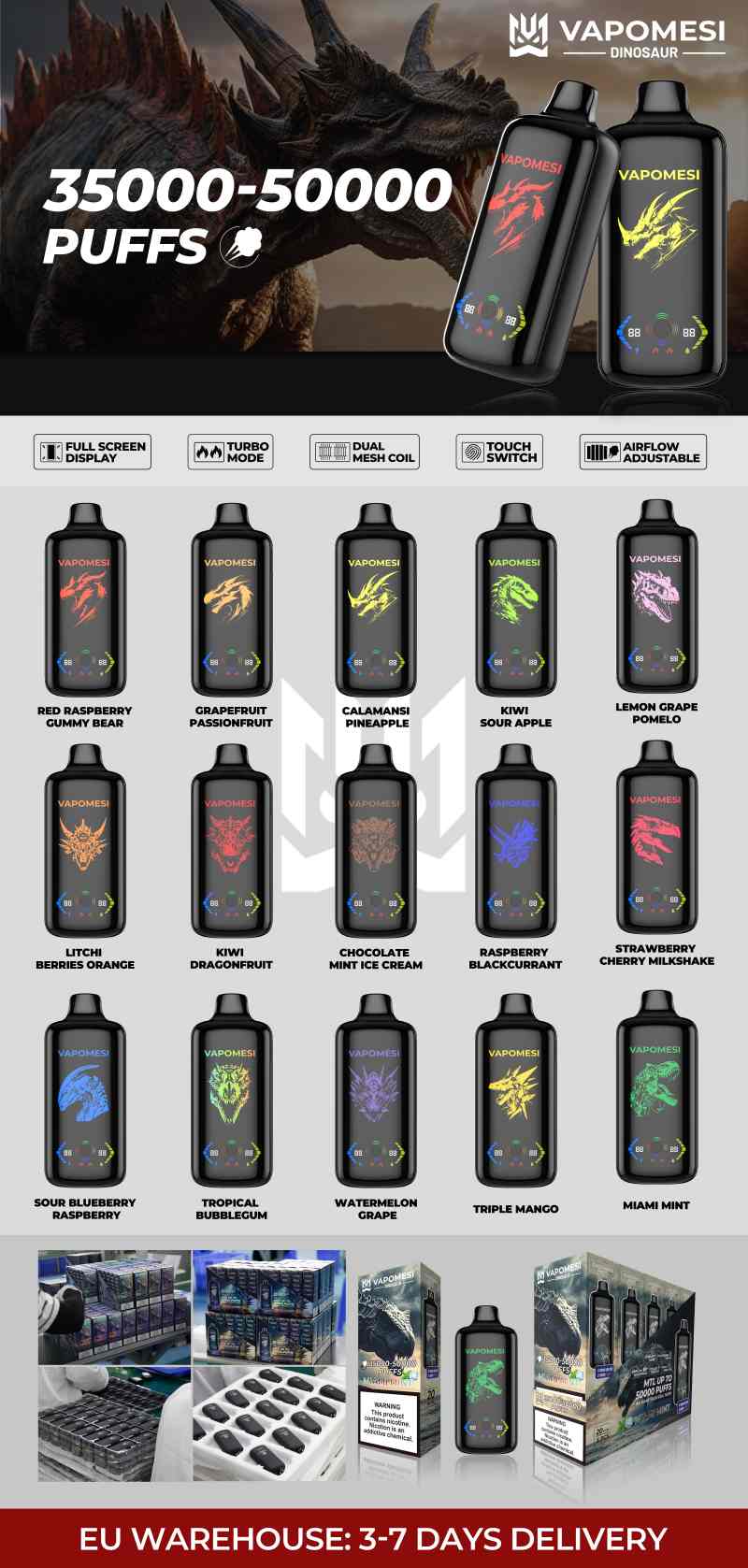 Vapomesi Dinosaur 50000 Puffs